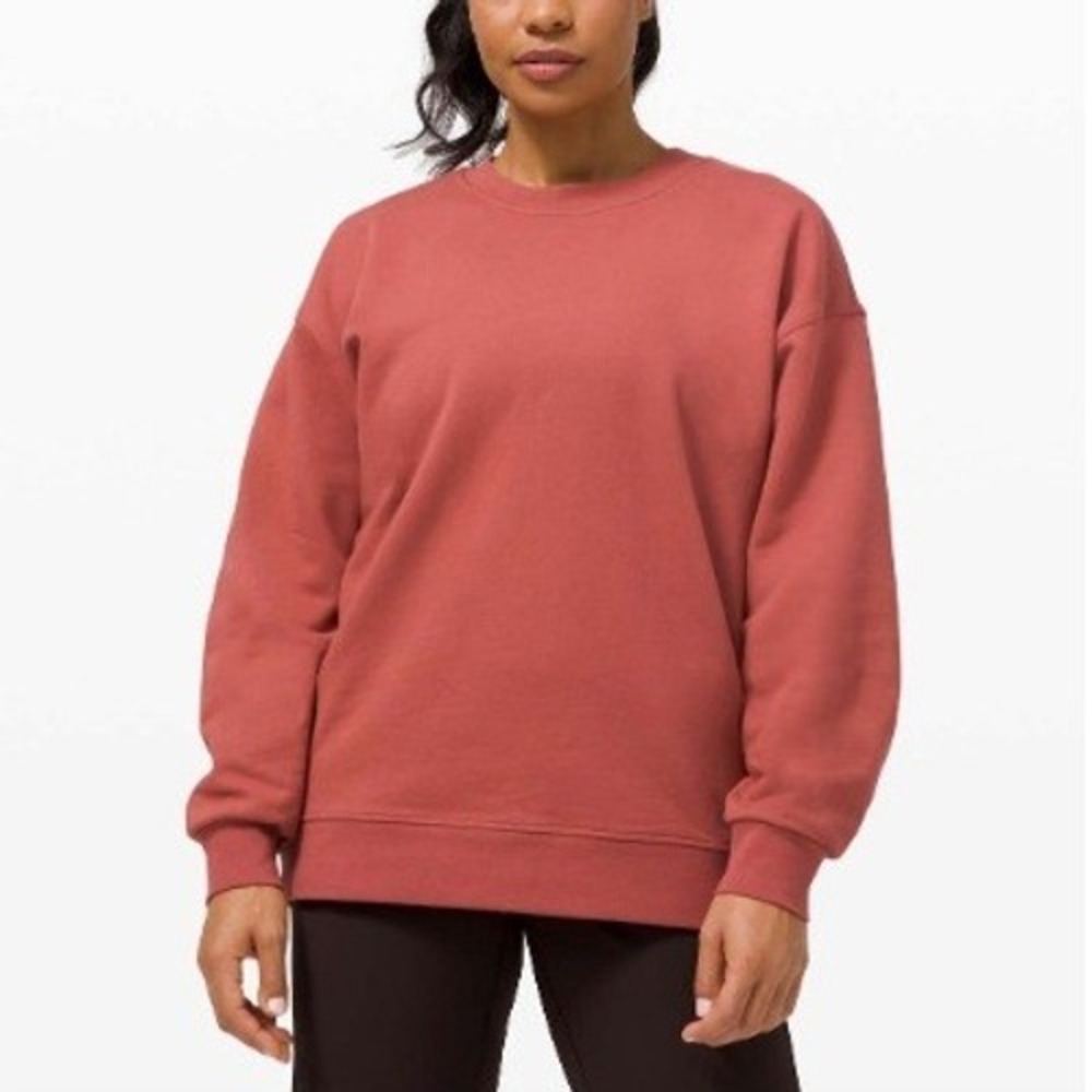 Lululemon Perfectly Oversized Crewneck Sweatshirt Women 8 Soft Cranberry W3DUTS